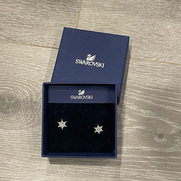 Swarovski Crystal  Silver Star Earrings - Picture 4 of 4